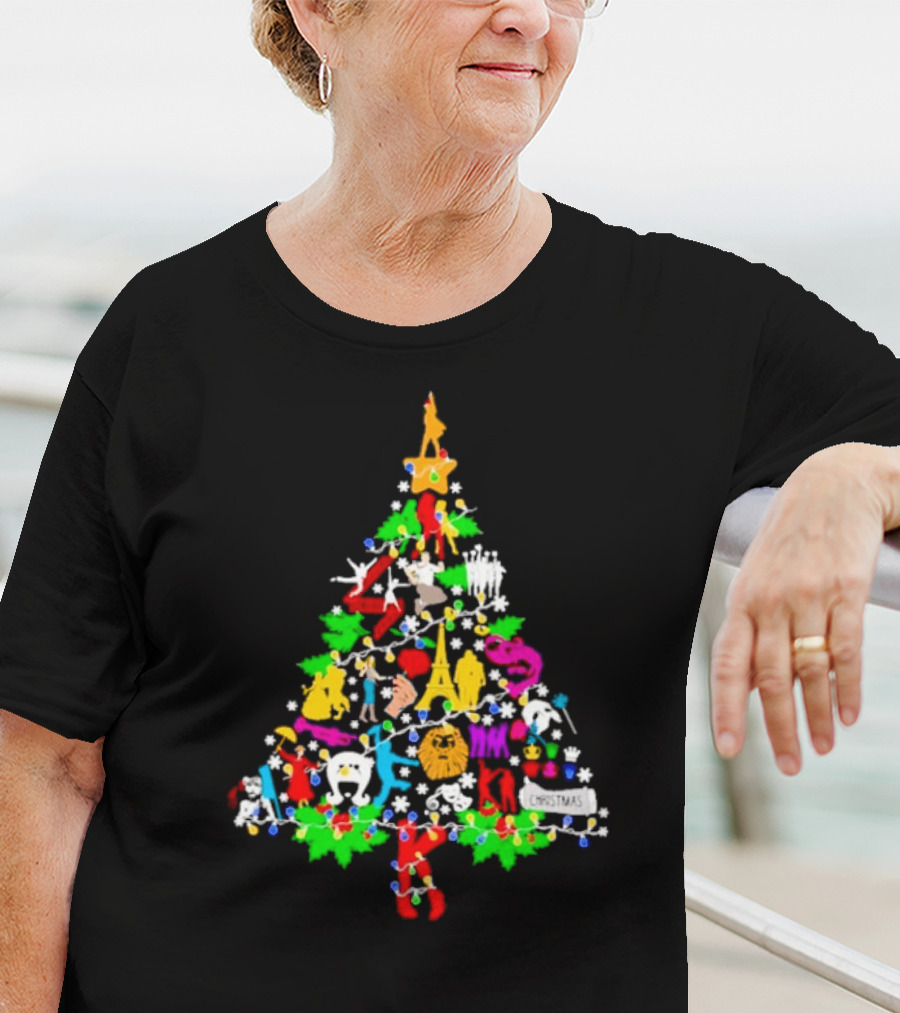 Broadway Musical Icons Christmas Tree T-Shirt
