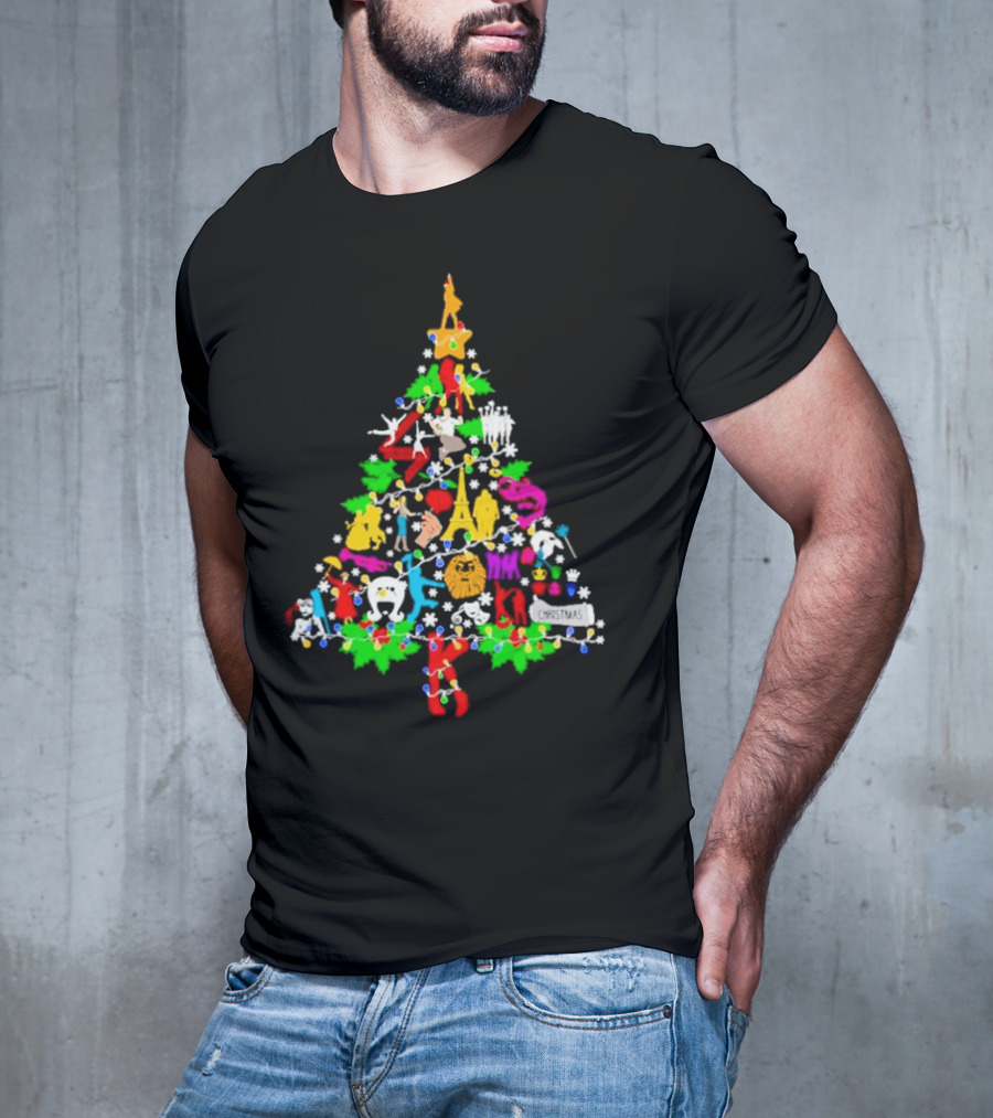 Broadway Musical Icons Christmas Tree T-Shirt