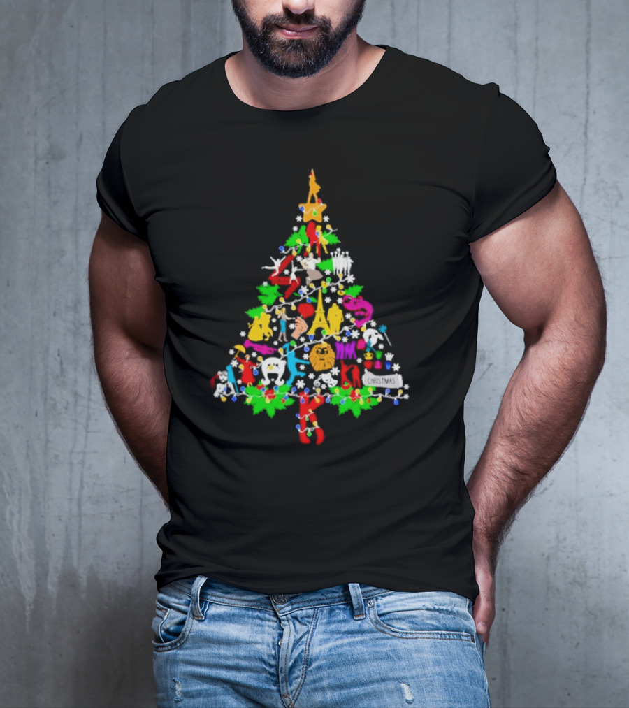 Broadway Musical Icons Christmas Tree T-Shirt