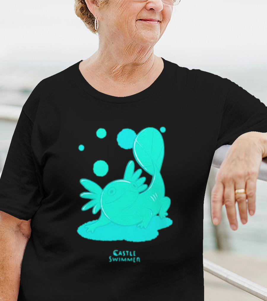 Castle Swimmer Glowing Axolotl Bubbles T-Shirt
