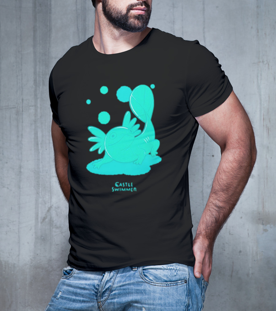 Castle Swimmer Glowing Axolotl Bubbles T-Shirt