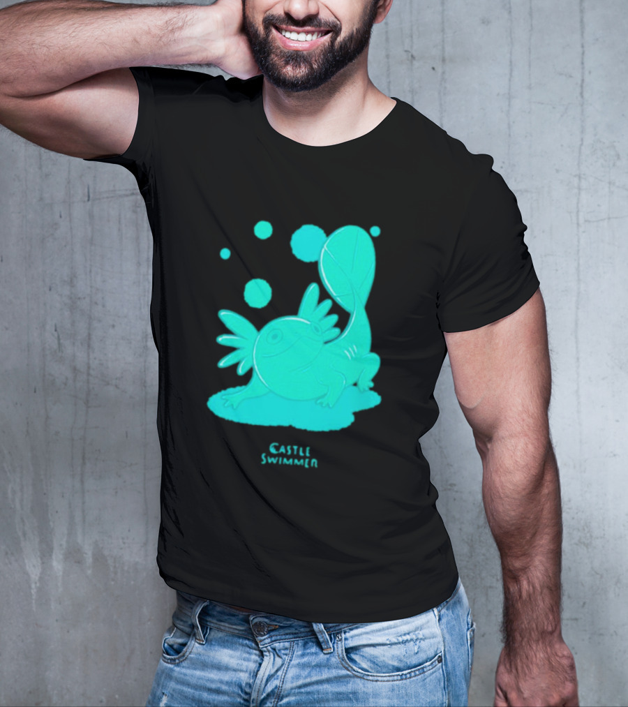 Castle Swimmer Glowing Axolotl Bubbles T-Shirt