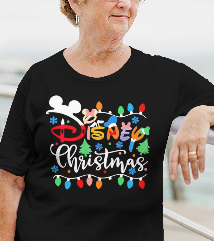 Disney Christmas Lights Festive Icons And Holiday Elements T-Shirt