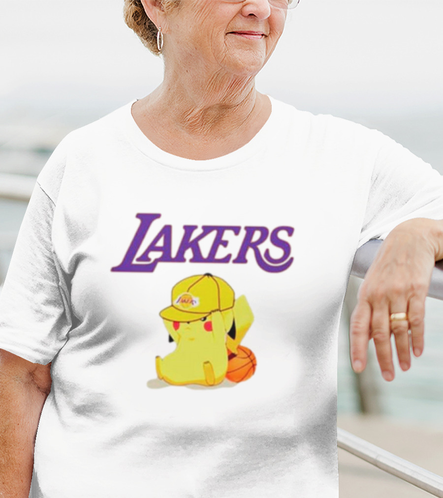 Lakers Pikachu Basketball Hat Combo T-Shirt
