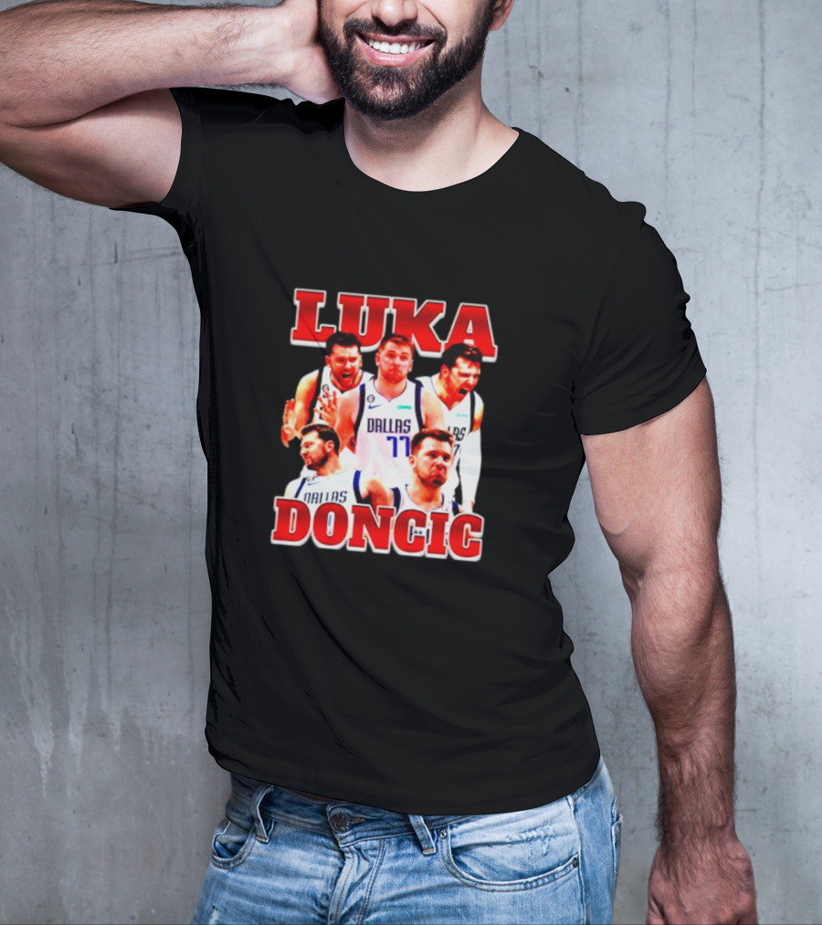 Luka Doncic Dallas Basketball Player Collage T-Shirt