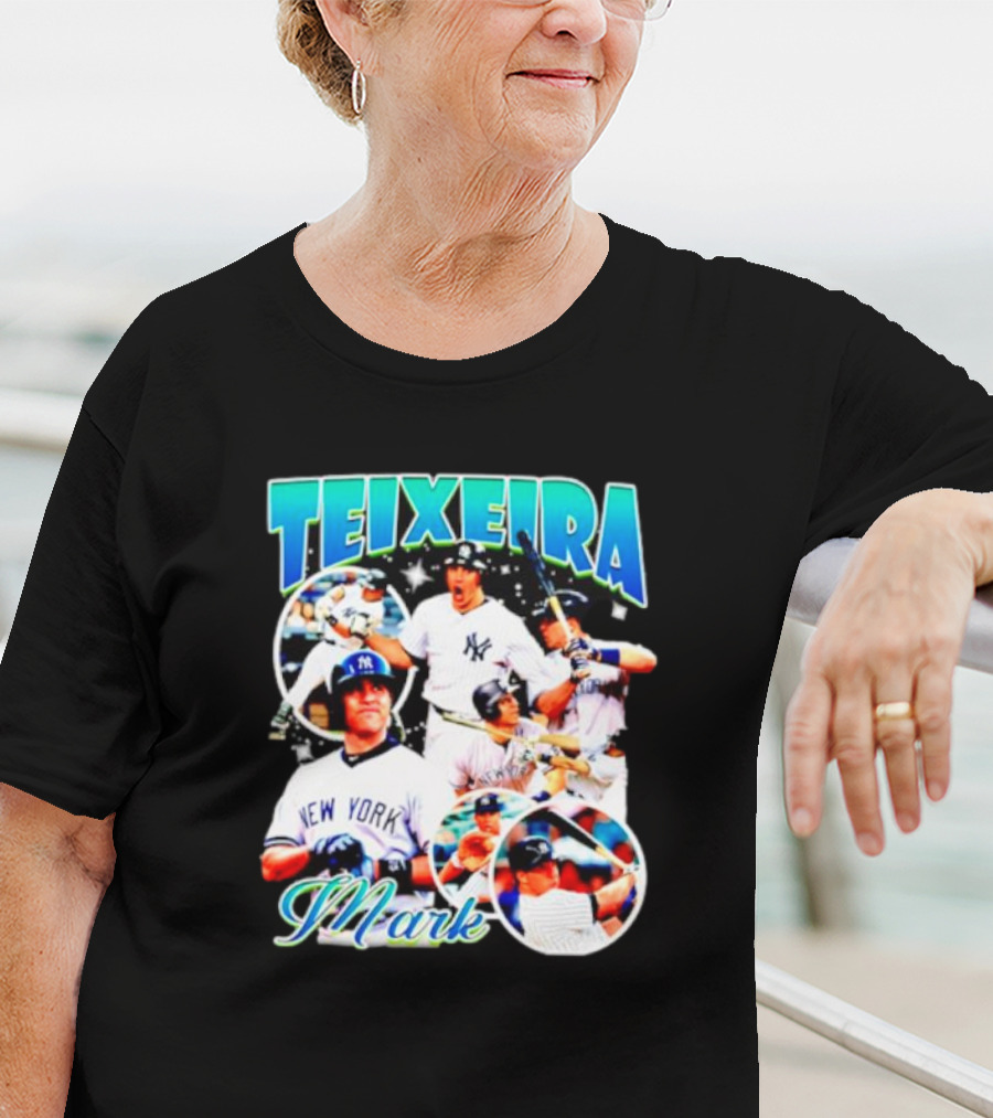 Mark Teixeira New York Baseball Highlight Collage T-Shirt