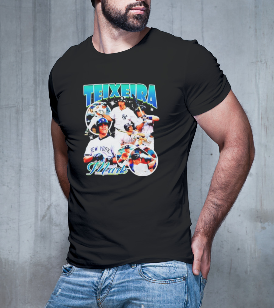 Mark Teixeira New York Baseball Highlight Collage T-Shirt