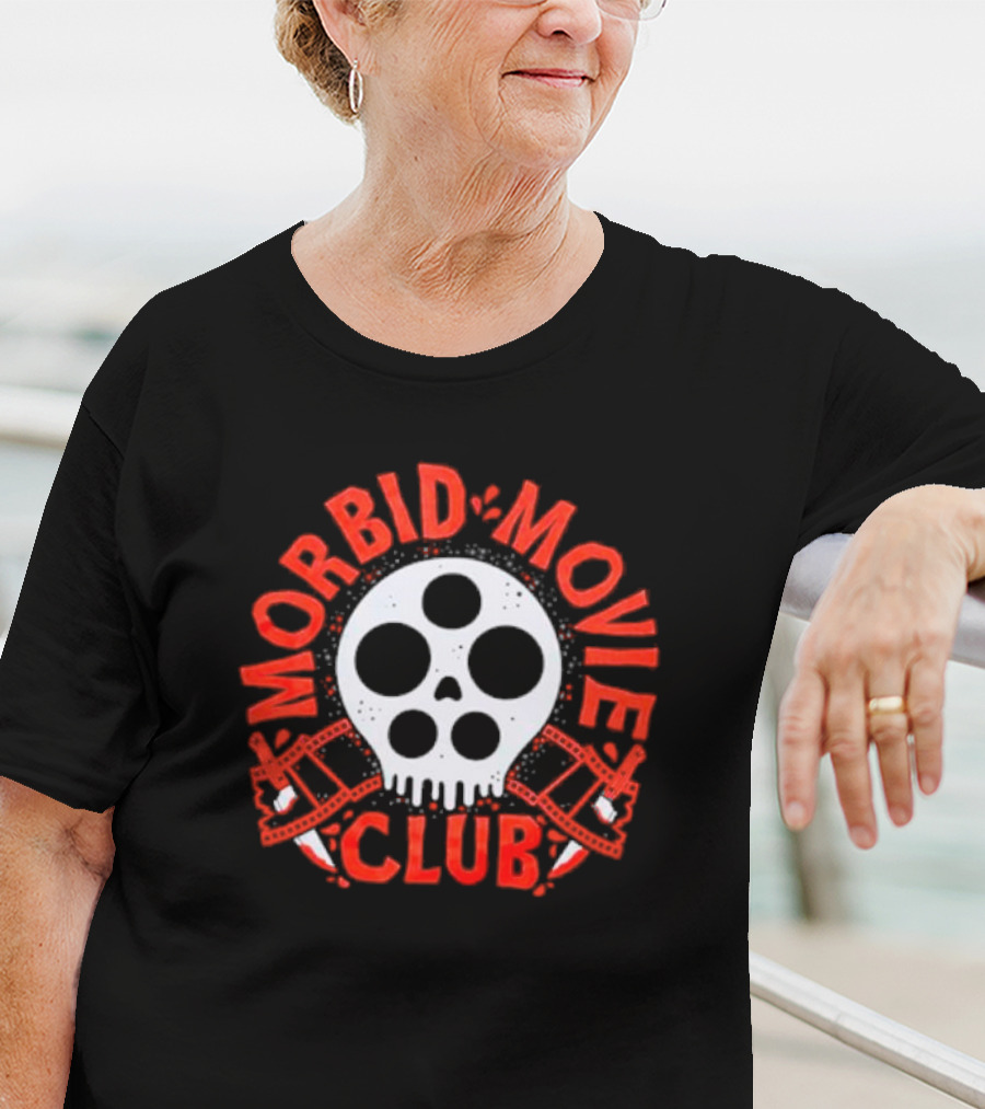 Morbid Movie Club Skull Film Reel Horror Aesthetic T-Shirt