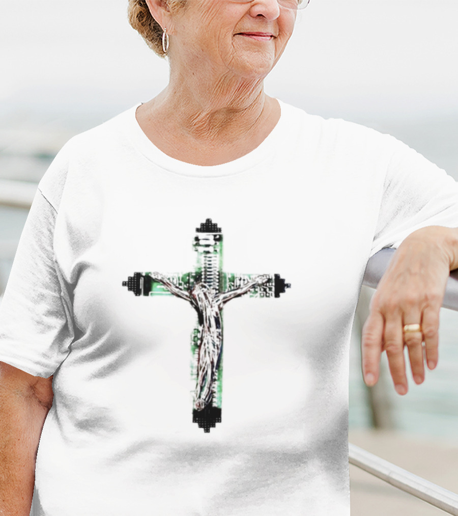 Nawafers Hardware Wires Crucifix T-Shirt