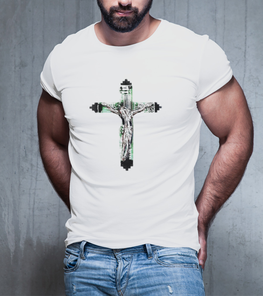 Nawafers Hardware Wires Crucifix T-Shirt