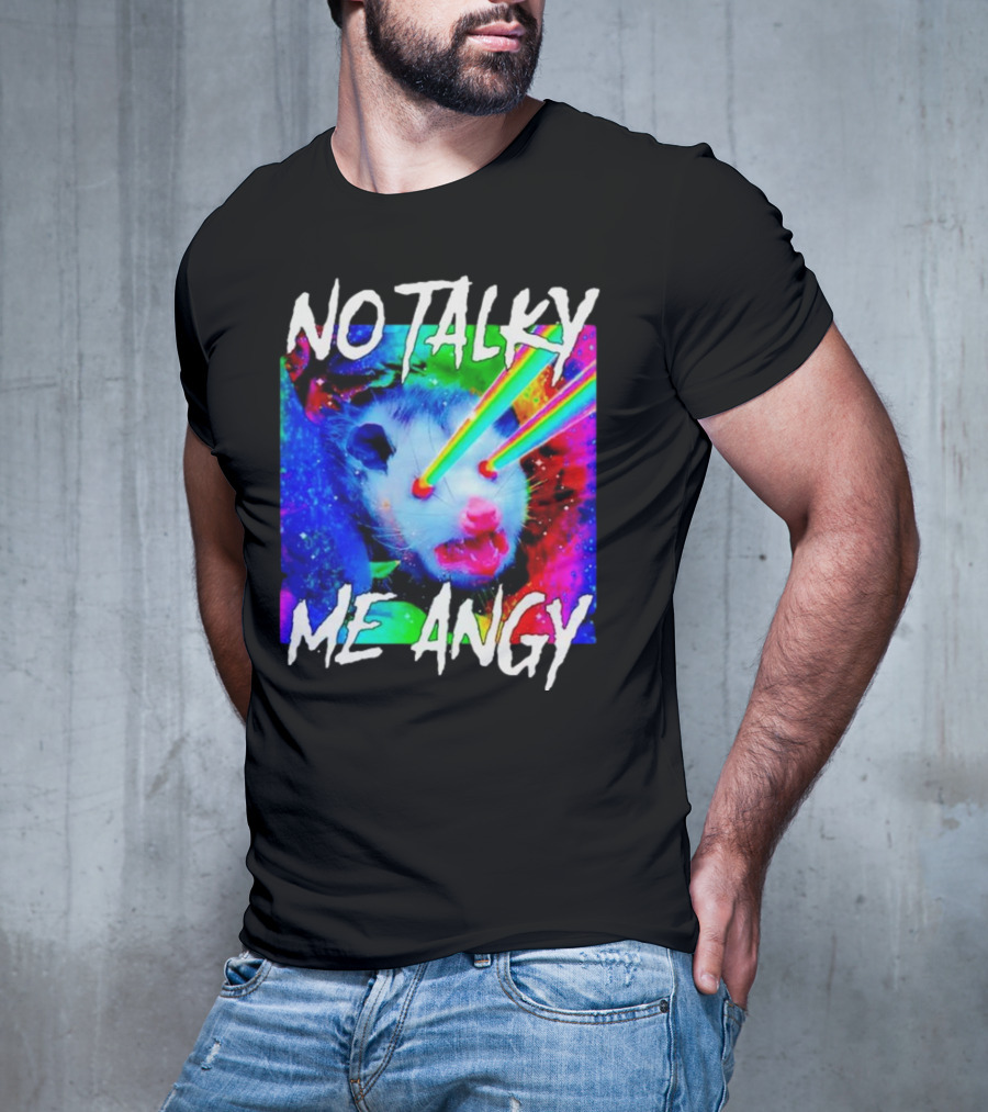 No Talky Me Angy Laser Eyes Possum T-Shirt