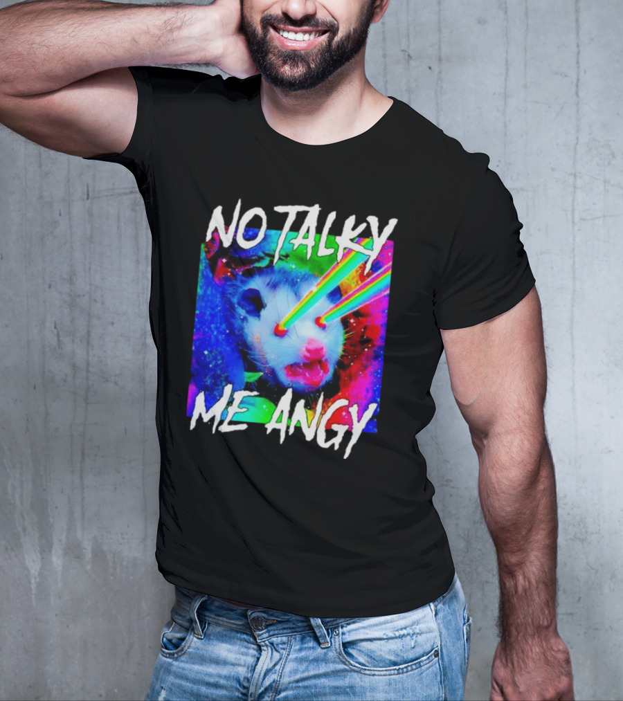 No Talky Me Angy Laser Eyes Possum T-Shirt