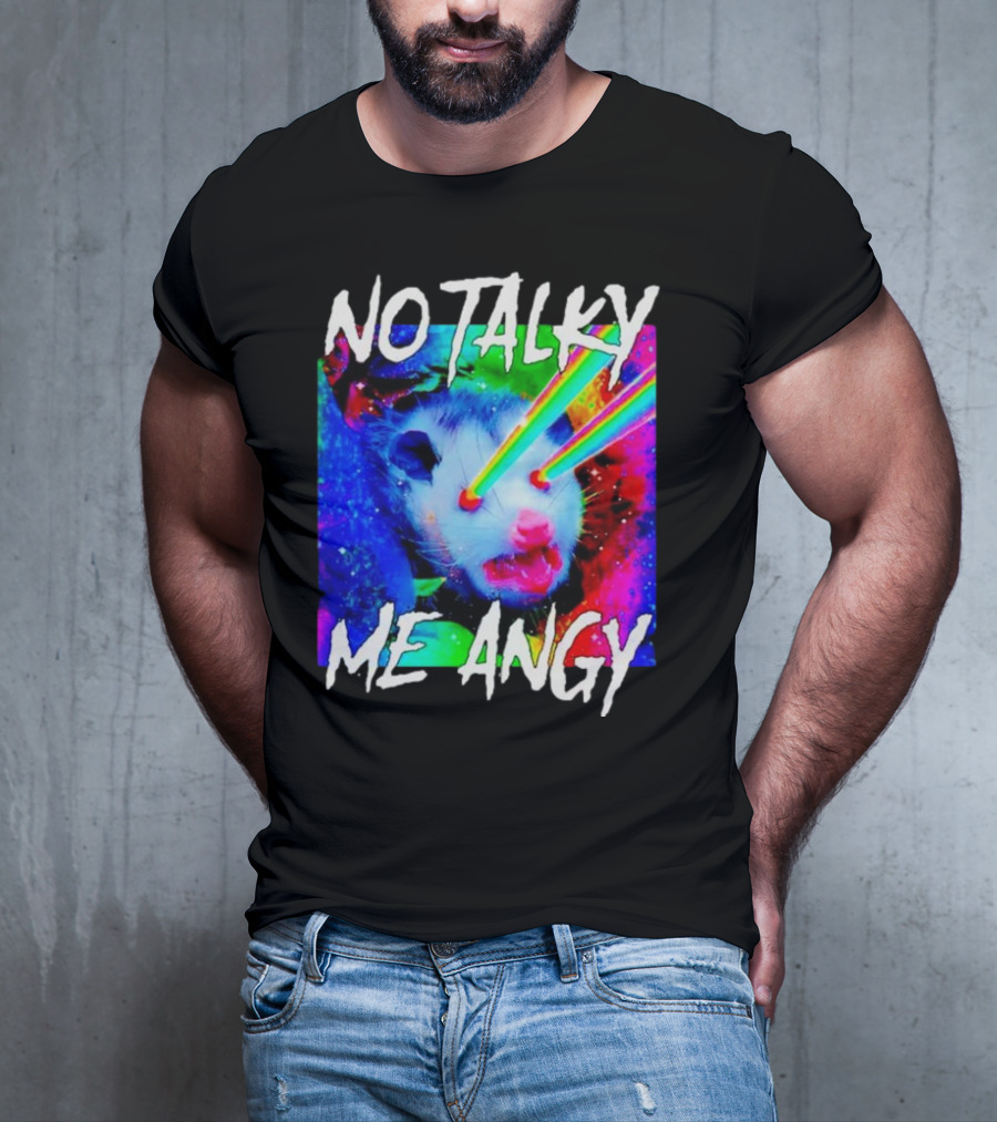 No Talky Me Angy Laser Eyes Possum T-Shirt
