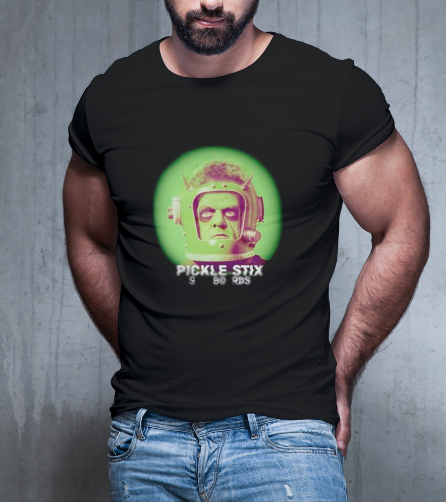 Pickle Stix Surfboards Spaceman Retro Sci-Fi Helmet T-Shirt