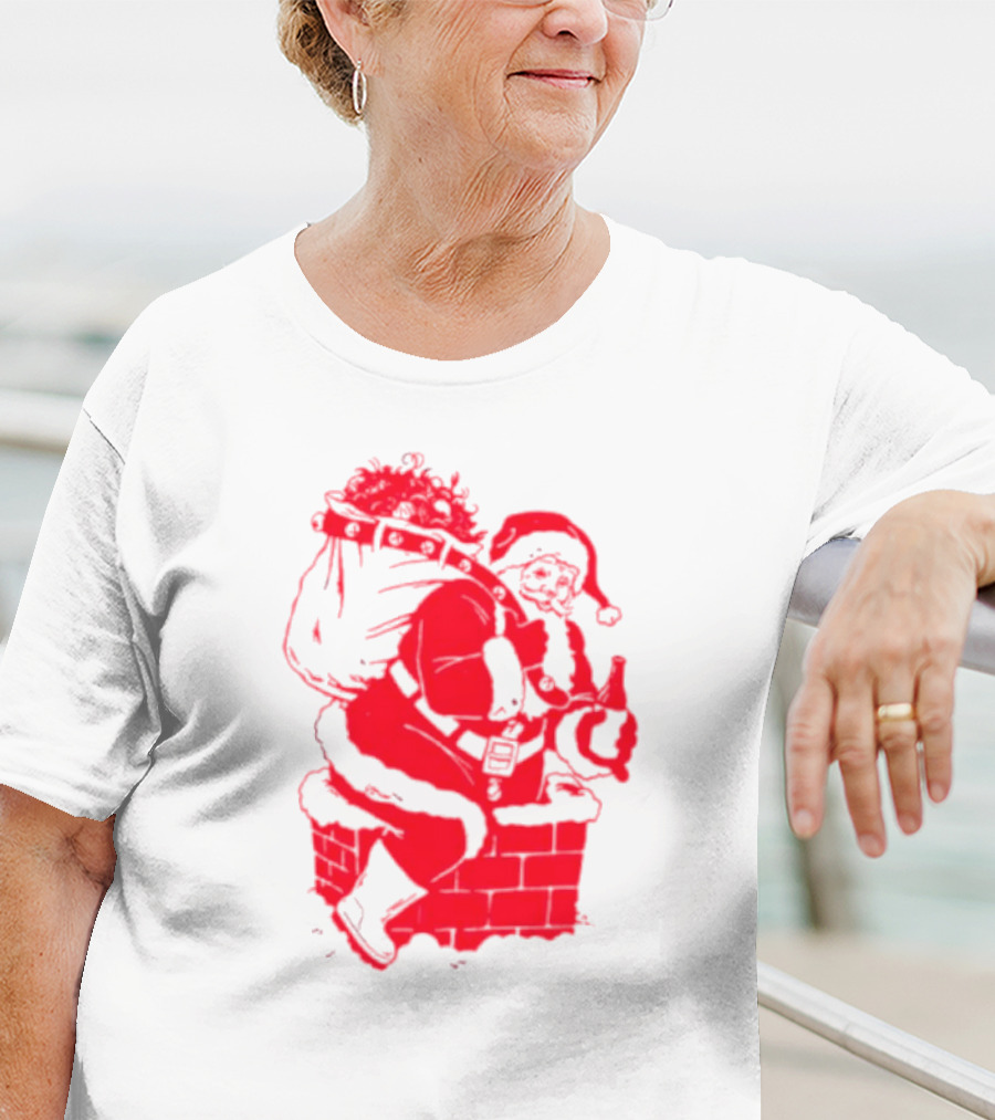 Santa Claus Chimney Beer Belly Red T-Shirt