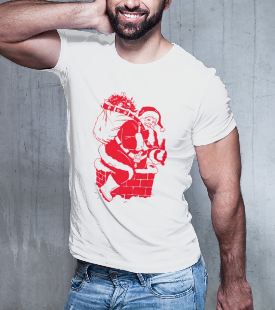 Santa Claus Chimney Beer Belly Red T-Shirt