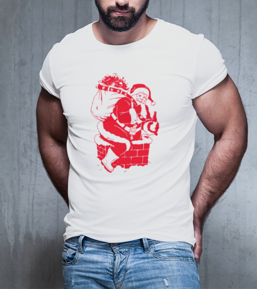 Santa Claus Chimney Beer Belly Red T-Shirt