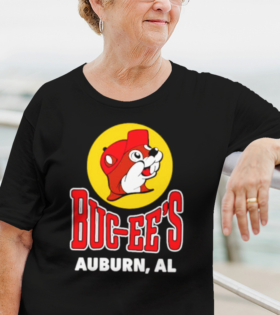 Buc-Ee's Auburn AL Logo With Cartoon Beaver Mascot T-Shirt