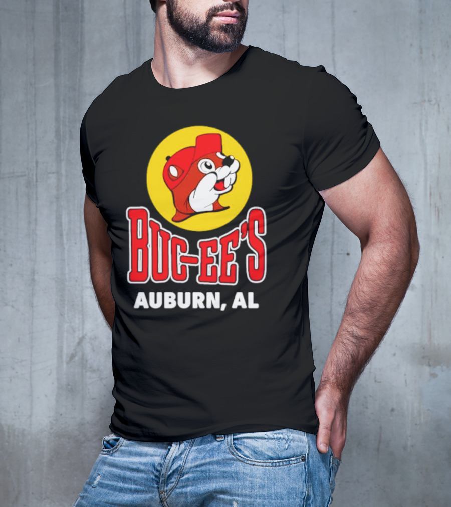Buc-Ee's Auburn AL Logo With Cartoon Beaver Mascot T-Shirt