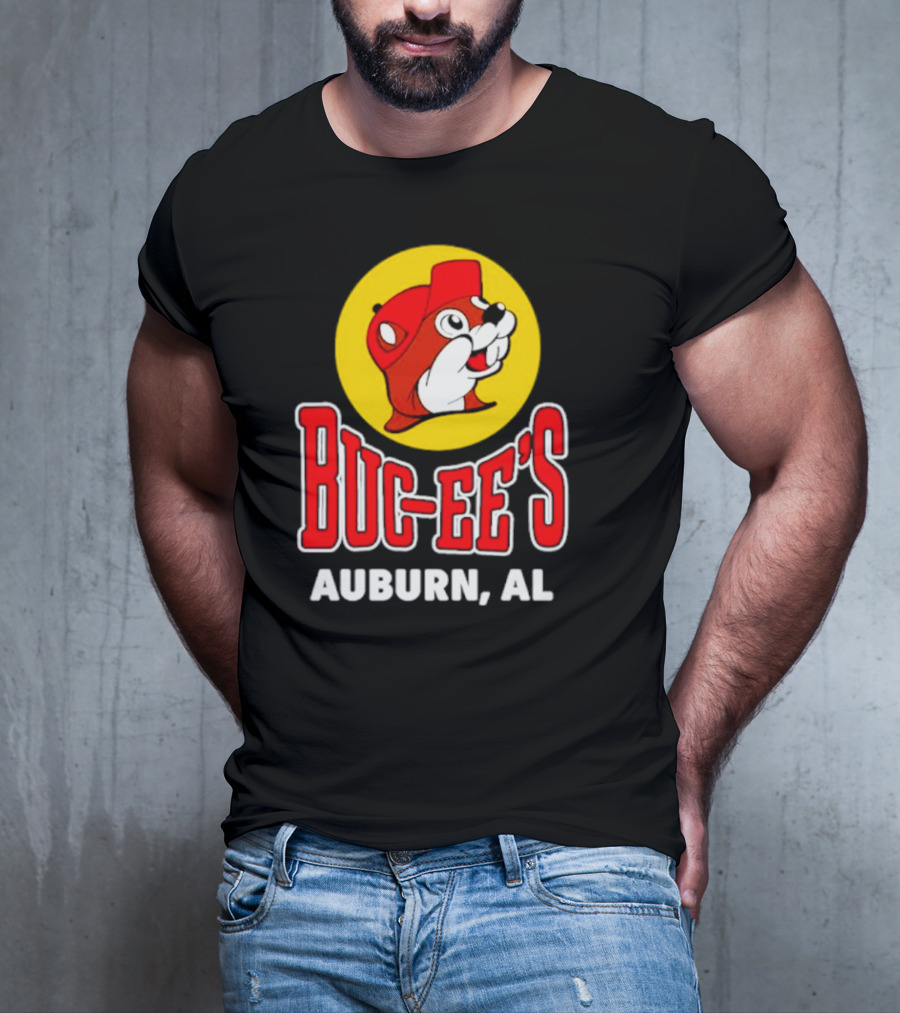 Buc-Ee's Auburn AL Logo With Cartoon Beaver Mascot T-Shirt
