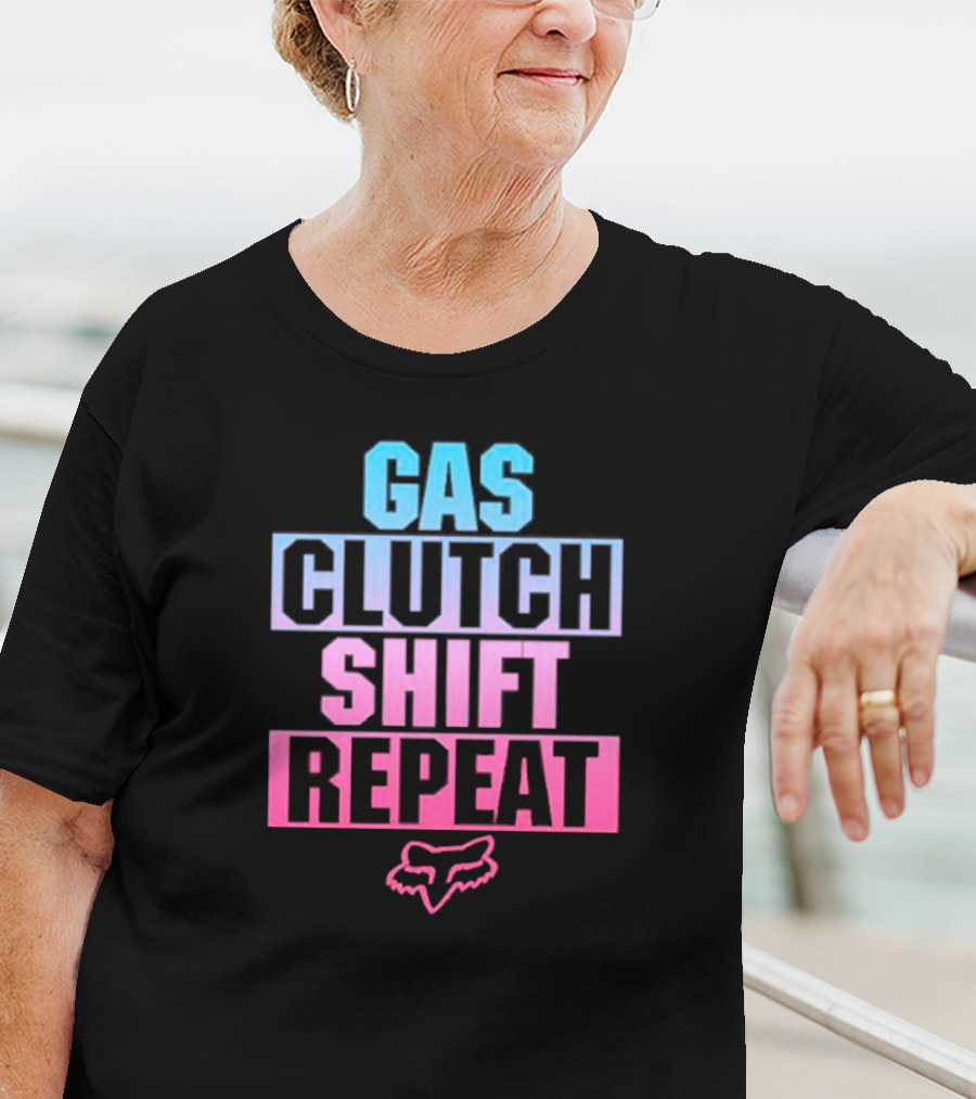 Gas Clutch Shift Repeat Fox Racing Logo T-Shirt