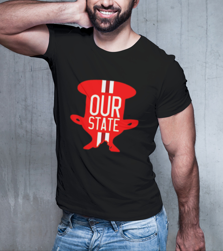Our State Victory Celebration Red Trophy T-Shirt