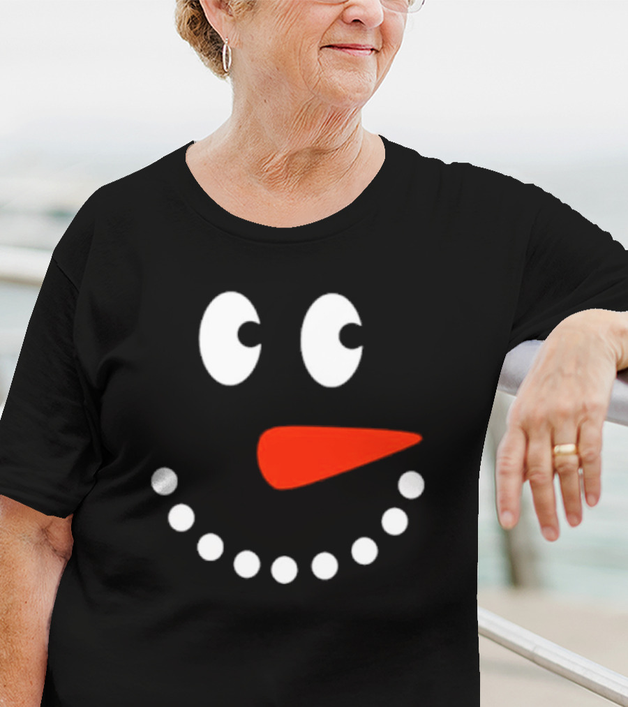 Snowman Face Christmas Holiday T-Shirt