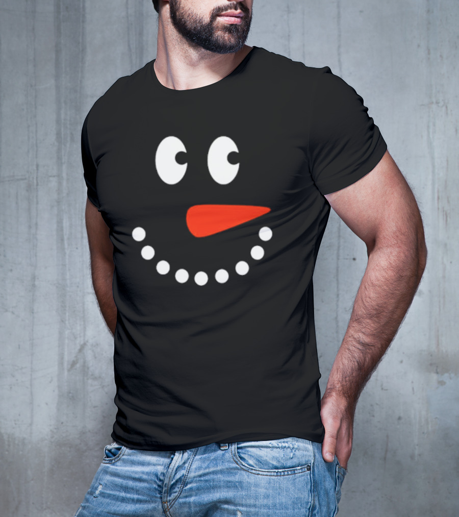 Snowman Face Christmas Holiday T-Shirt