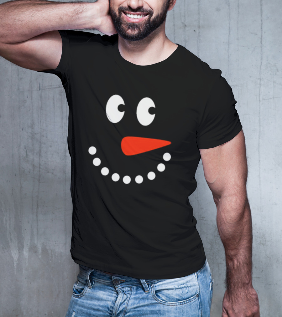 Snowman Face Christmas Holiday T-Shirt
