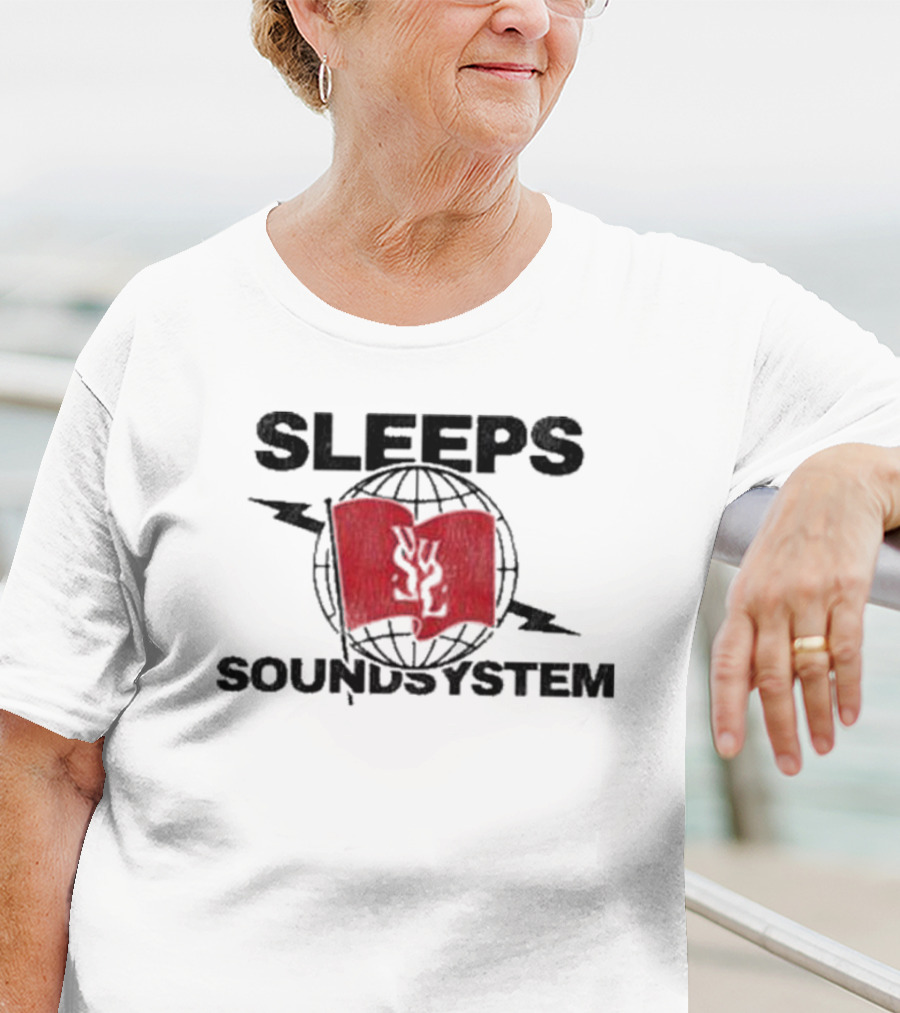 Sleeps Soundsystem Global Red Flag Emblem T-Shirt