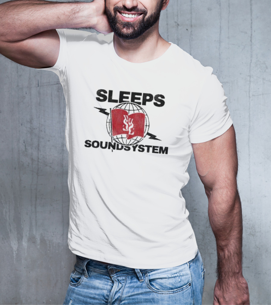 Sleeps Soundsystem Global Red Flag Emblem T-Shirt