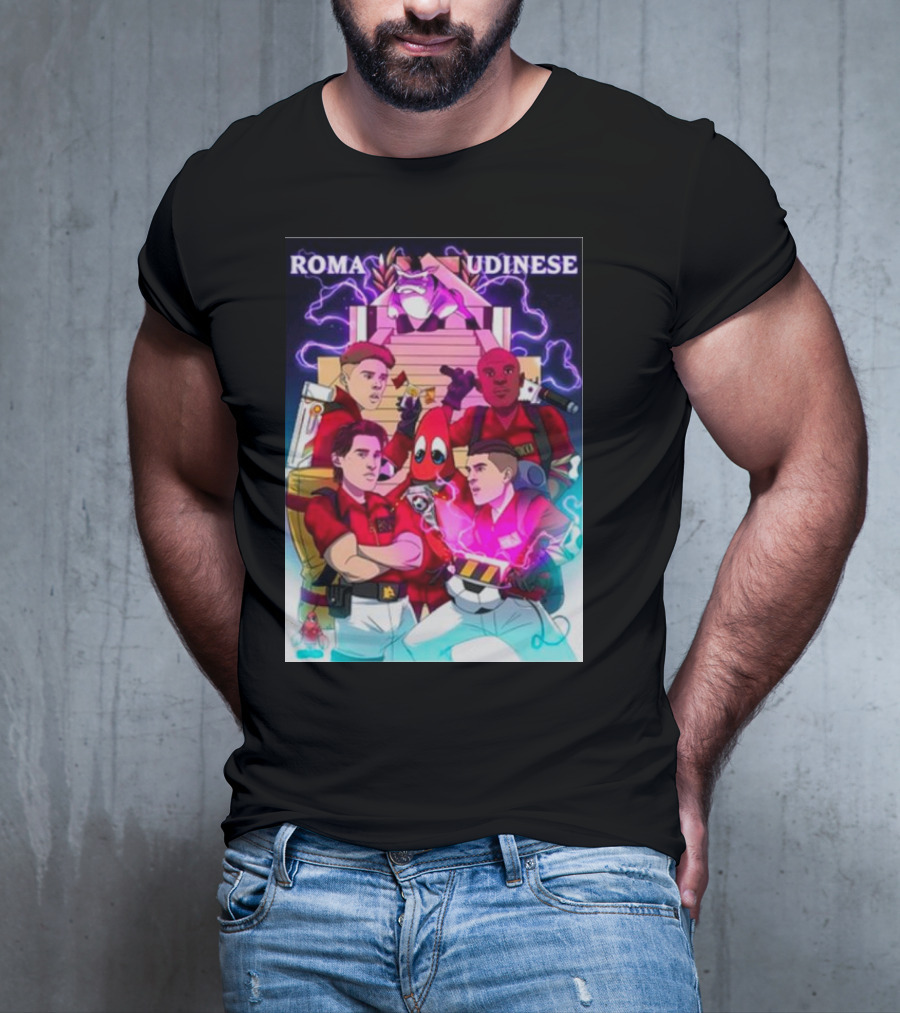 ROMA UDINESE Ghostbusters Crossover Soccer Team Remix T-Shirt