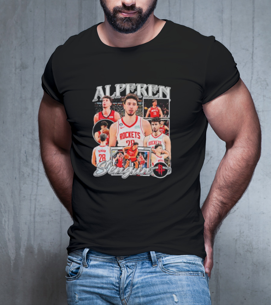 Alperen Sengun Houston Rockets Basketball Player Collage And Team T-Shirt
