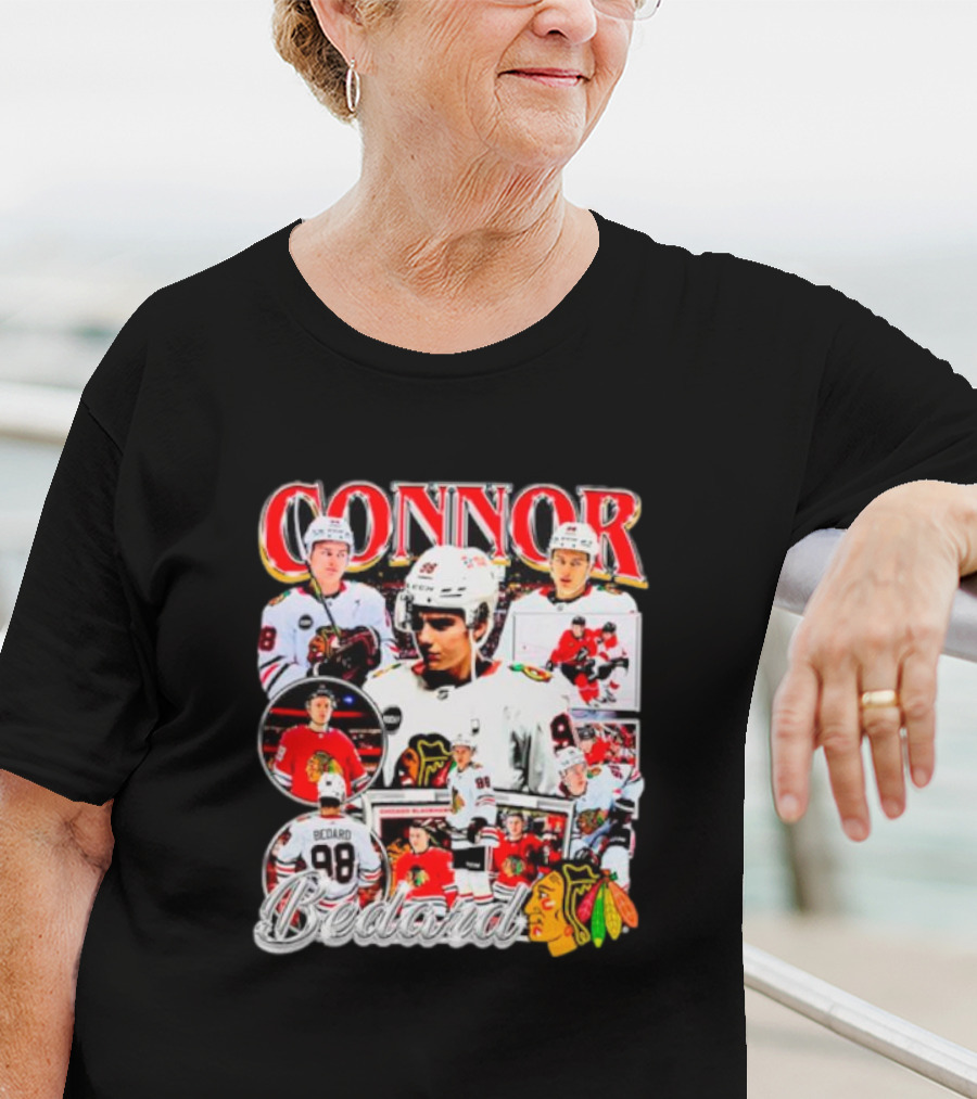 Connor Bedard Chicago Blackhawks NHL Player Collage T-Shirt