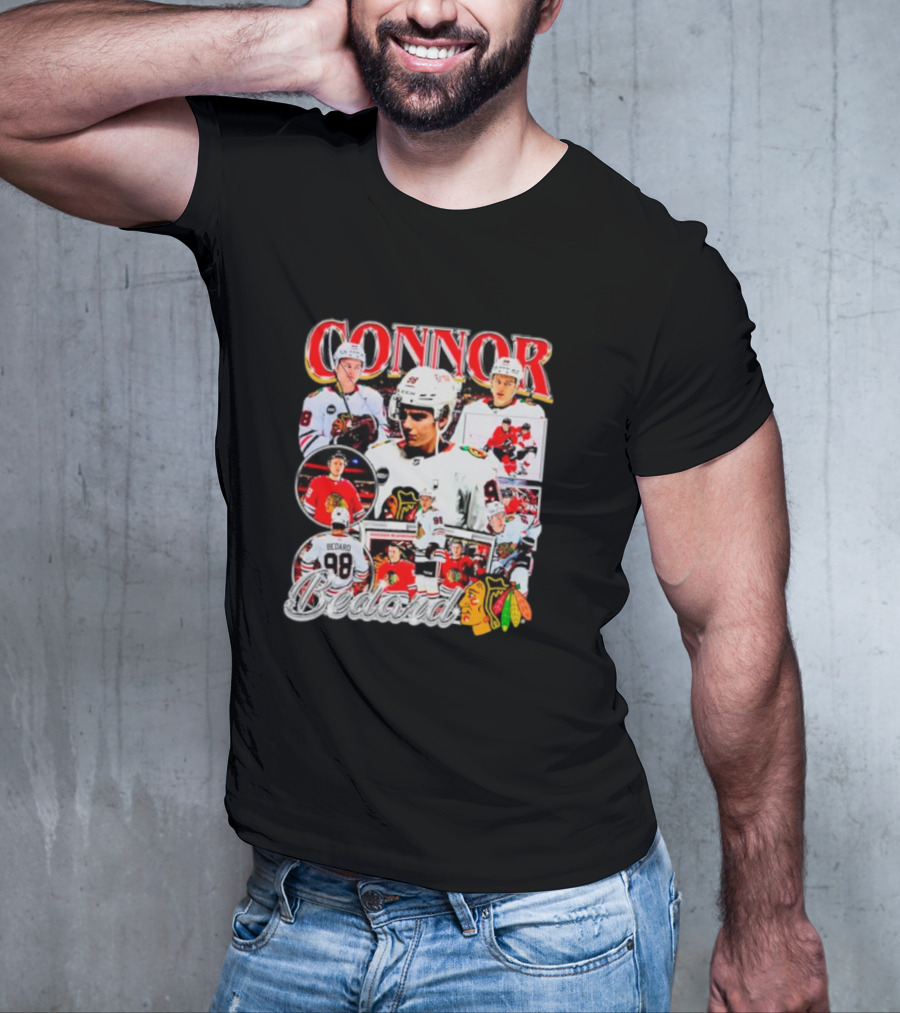 Connor Bedard Chicago Blackhawks NHL Player Collage T-Shirt