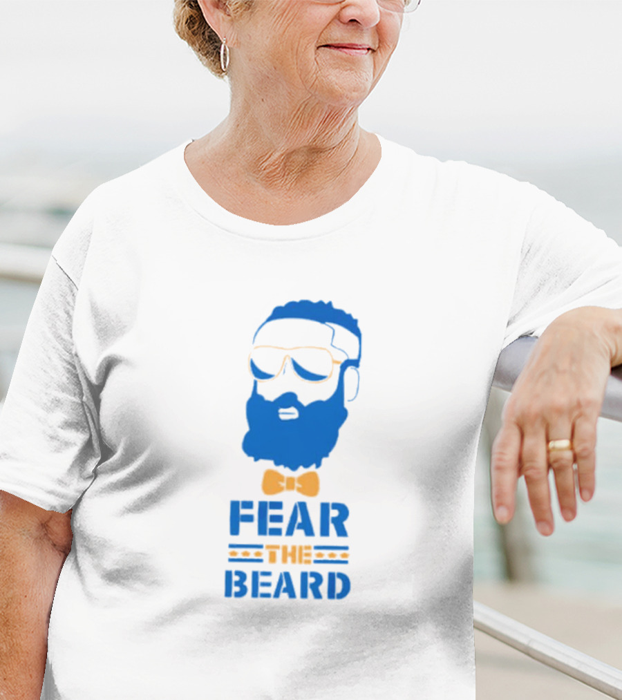 James Harden Basketball Fear The Beard Iconic Blue And Orange T-Shirt
