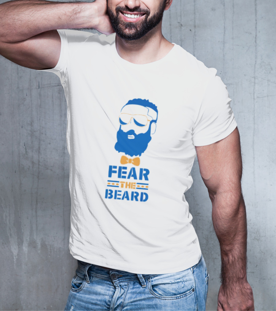 James Harden Basketball Fear The Beard Iconic Blue And Orange T-Shirt