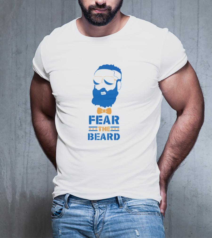 James Harden Basketball Fear The Beard Iconic Blue And Orange T-Shirt