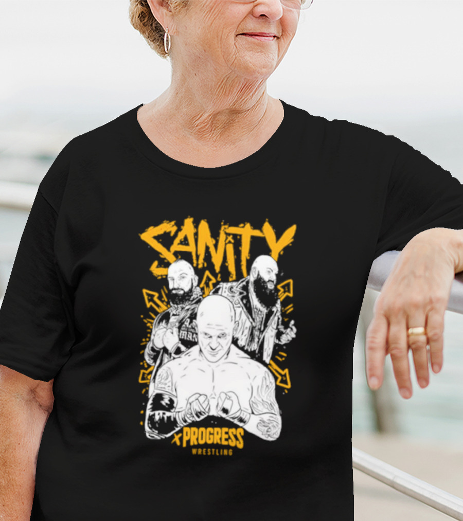Sanity X Progress Wrestling Trio Fighters T-Shirt