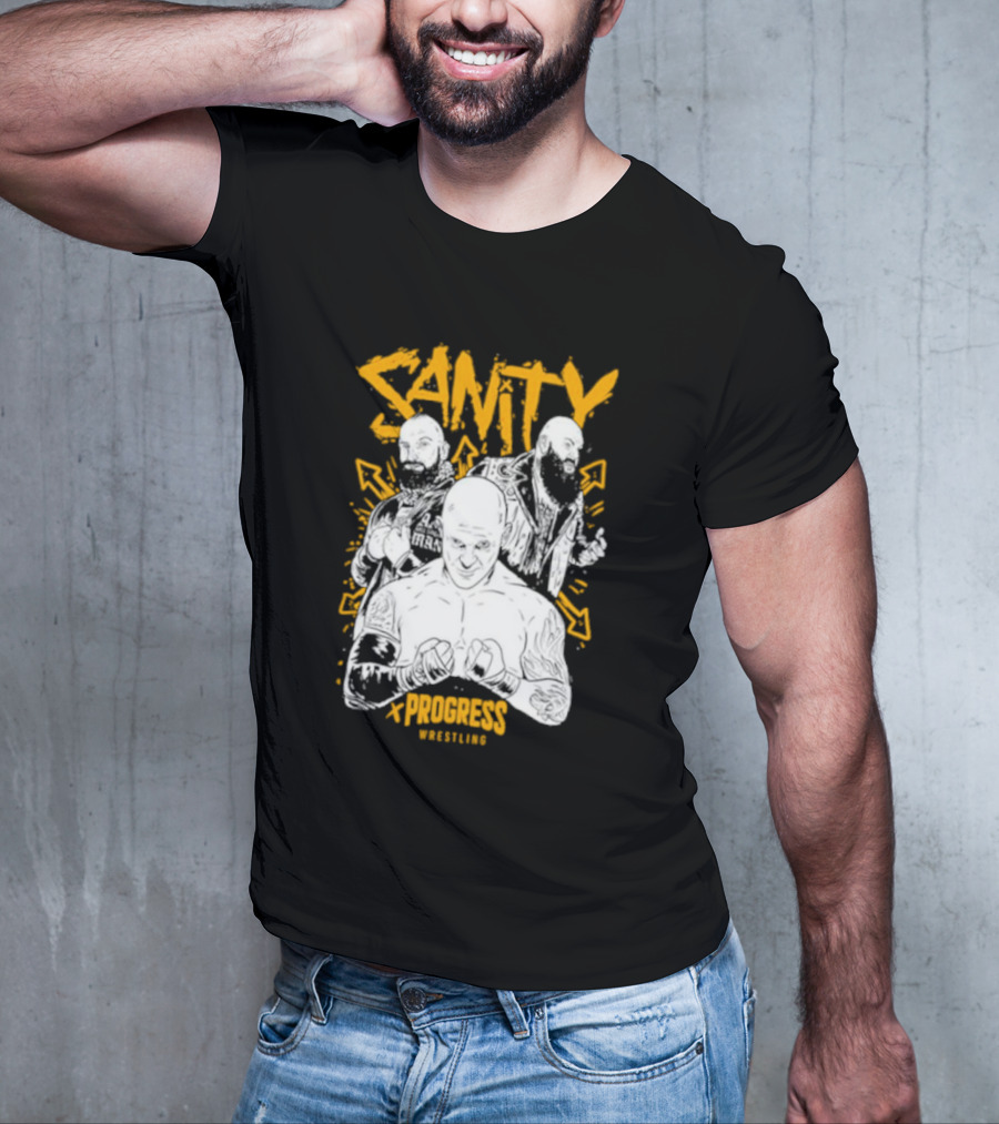 Sanity X Progress Wrestling Trio Fighters T-Shirt
