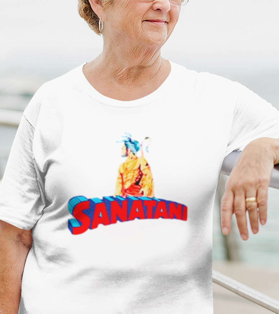 Sanatani Warrior Artwork Featuring Traditional Figure T-Shirt