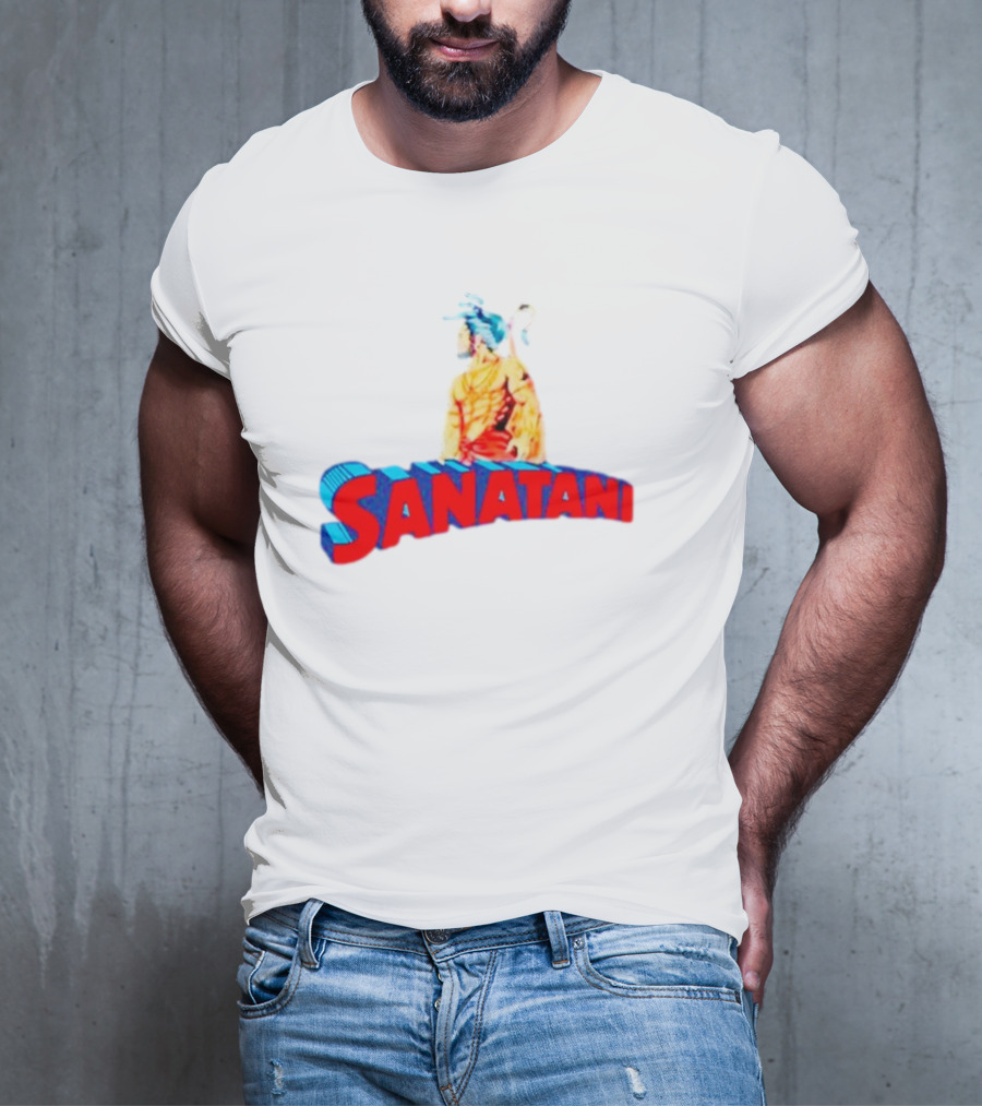 Sanatani Warrior Artwork Featuring Traditional Figure T-Shirt