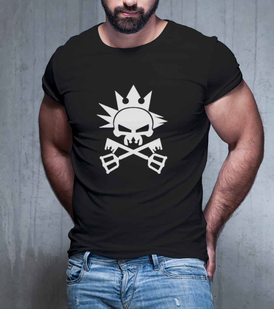 Yozora Emblem Crowned Skull With Crossed Keys T-Shirt