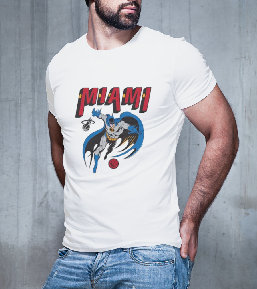 Batman Miami Heat Superhero Basketball Adventure T-Shirt