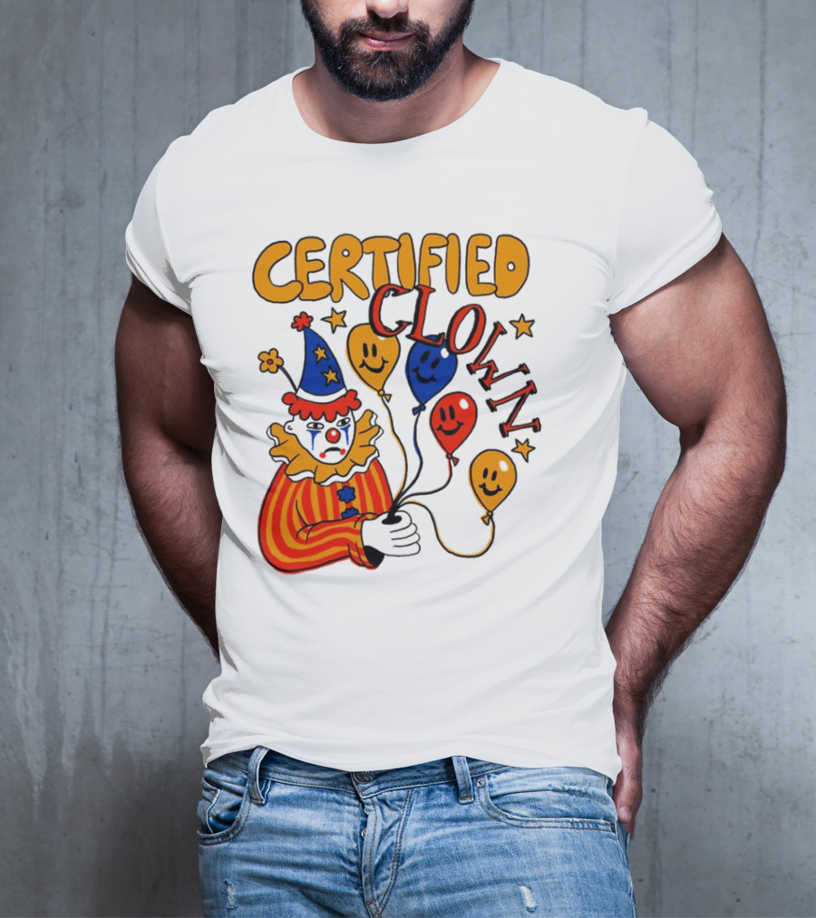 CERTIFIED CLOWN Balloons And Stars T-Shirt