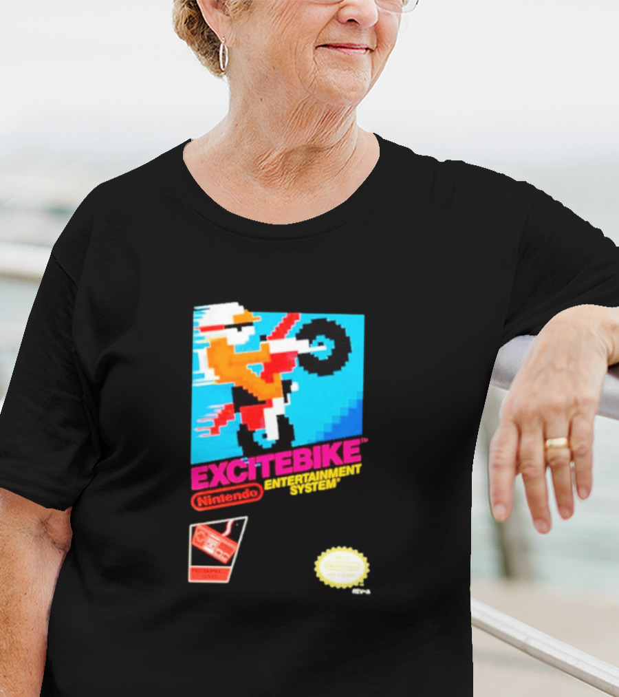 Excitebike Nintendo Entertainment System Retro Game Cover T-Shirt