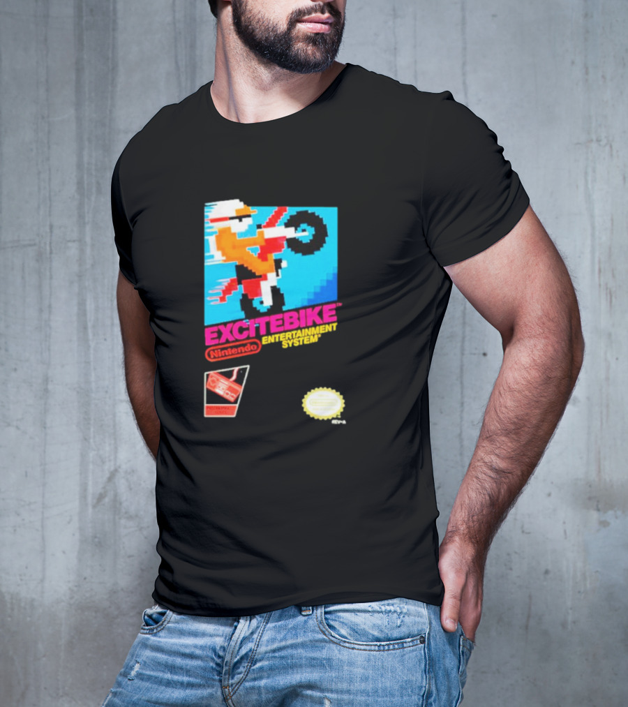 Excitebike Nintendo Entertainment System Retro Game Cover T-Shirt