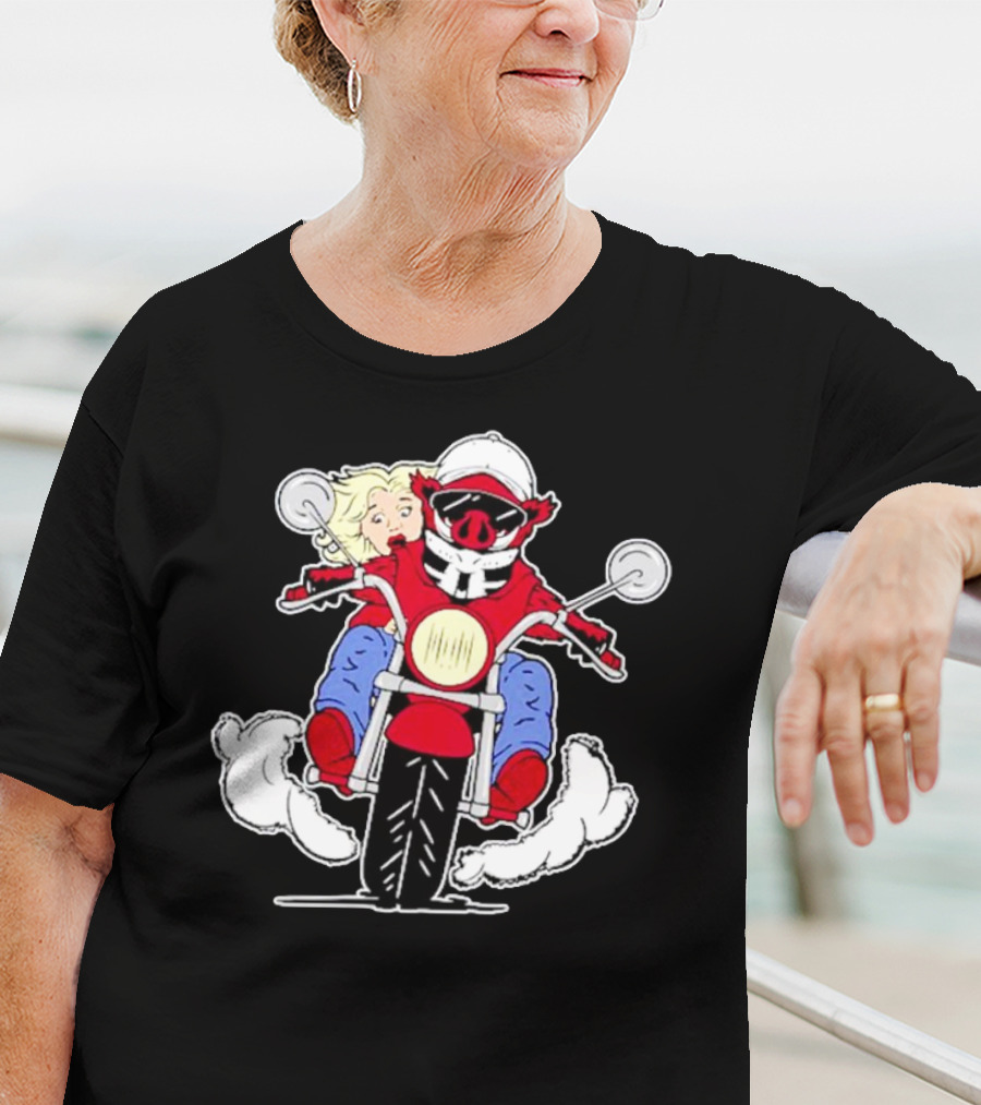 Arkansas Razorbacks Pig Riding Motorcycle With Passenger T-Shirt