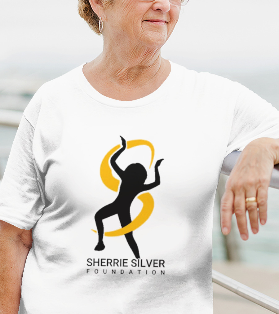Sherrie Silver Foundation Dancing Silhouette With Yellow Ribbon T-Shirt