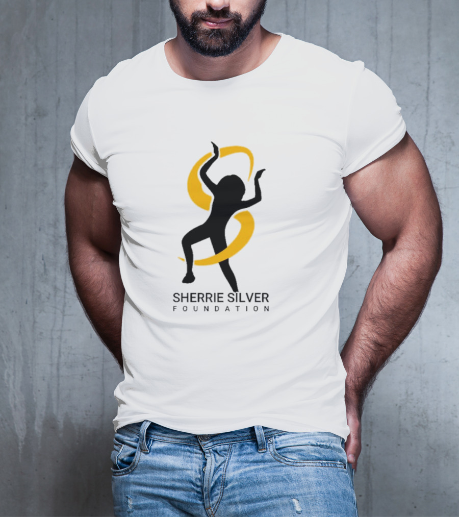 Sherrie Silver Foundation Dancing Silhouette With Yellow Ribbon T-Shirt